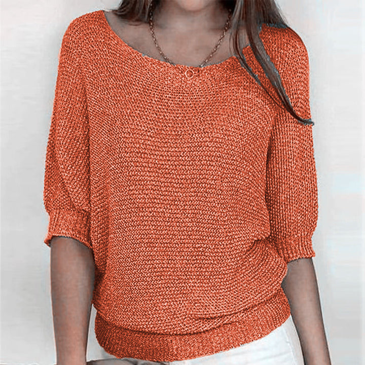 Drune | Lässiger Strickpullover mit Weitem Ausschnitt Weich und Bequem Perfekt Für Den Alltag