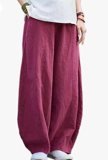 Damen Leichte und luftige Palazzo-Hose mit weitem Schnitt Drune
