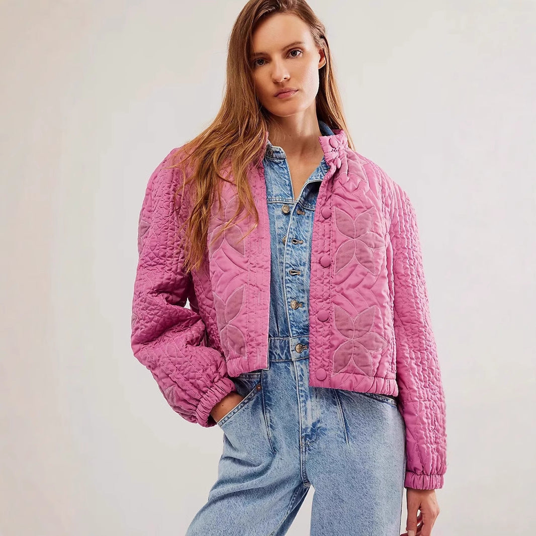 Damen gesteppte Blumenjacke Drune