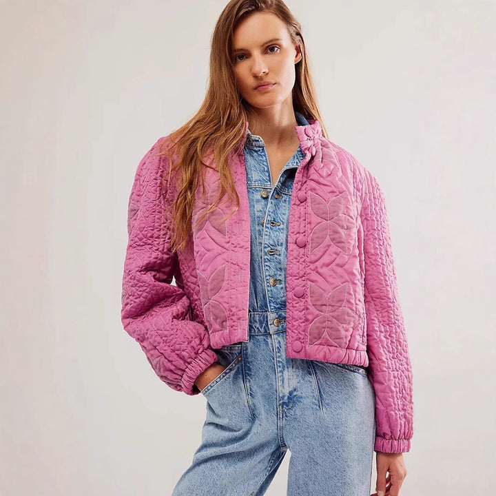 Damen gesteppte Blumenjacke Drune