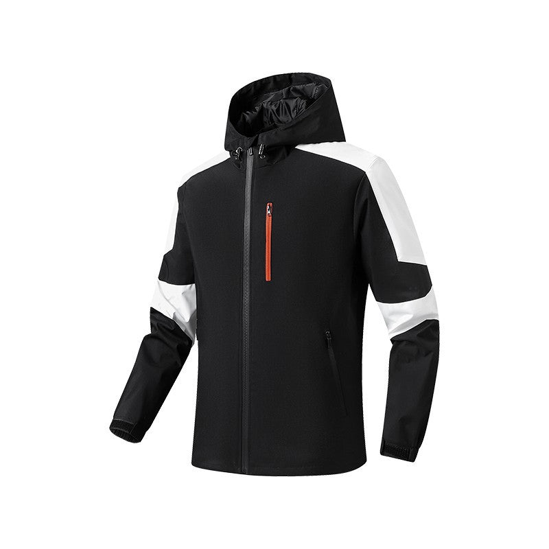 Herren Atmungsaktive Softshell-Trekkingjacke mit Kapuze und wasserdichter Membran Drune