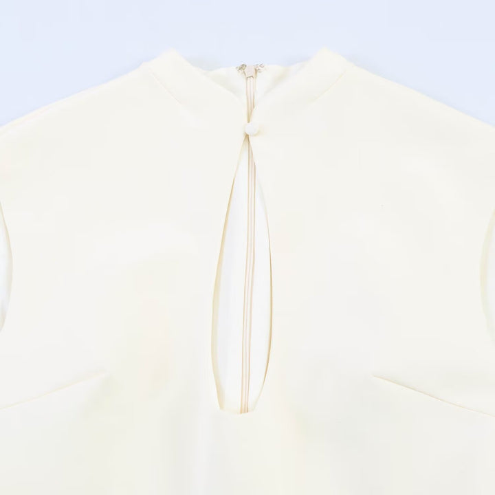 Damen figurbetontes Sommerkleid mit V-Ausschnitt und Rückenschlitz Drune