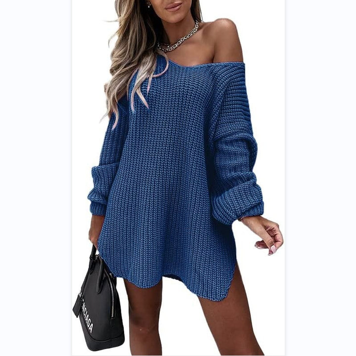 Damen Oversized Strickkleid Drune