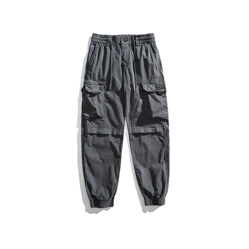 Herren Multifunktionale Cargo-Jogginghose mit Tunnelzugbund, Kniepaneelen und Mehrfachtaschen Drune