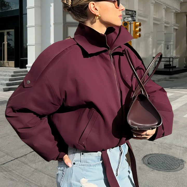 Damen Urbaner Parka mit hohem Stehkragen und innovativem Schnitt Drune
