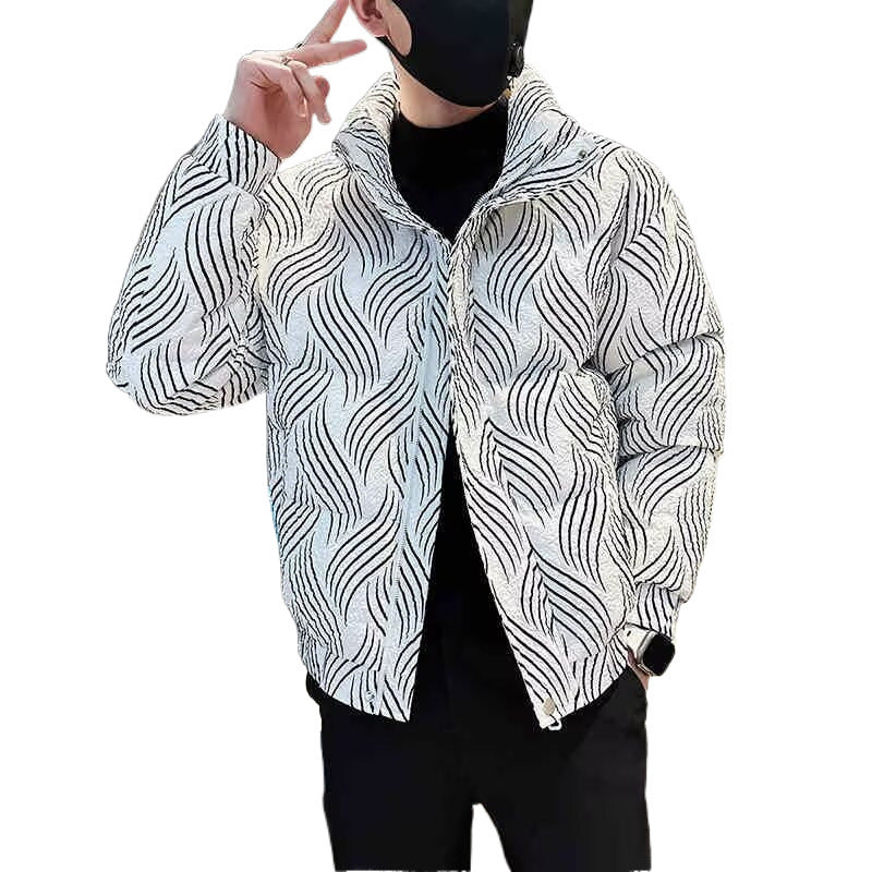 Herren Modische Steppjacke mit Wellenmuster Drune
