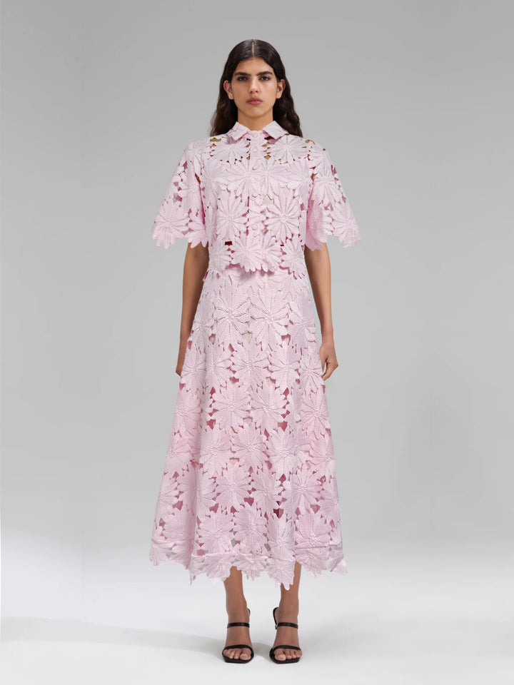Damen Blumenkleid mit hochgeschlossenem Kragen und voluminösen Ärmeln Drune