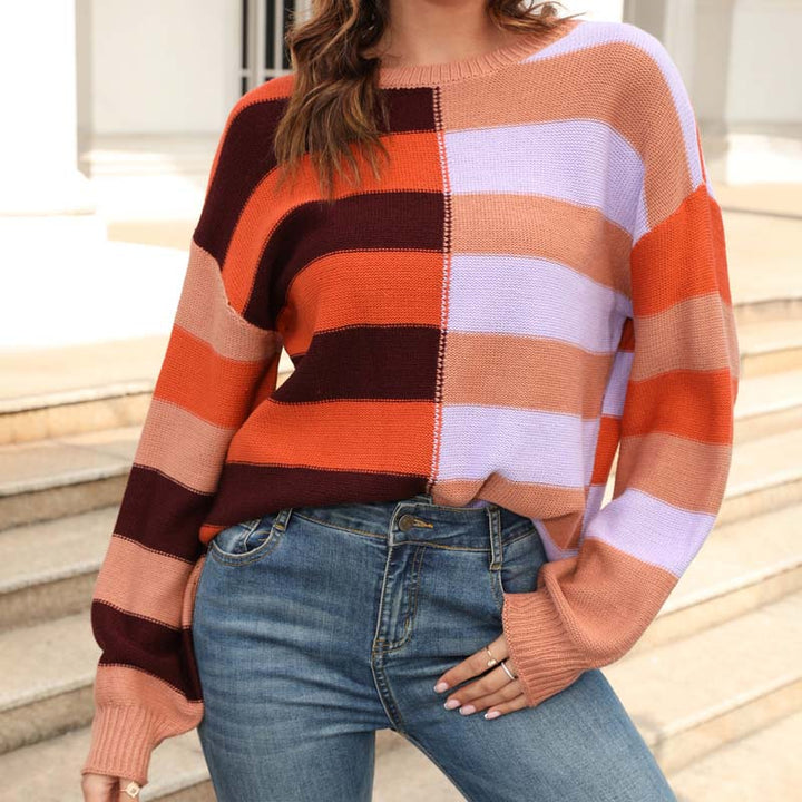 Drune | Farbiger Gestreifter Strickpullover Mit Stil