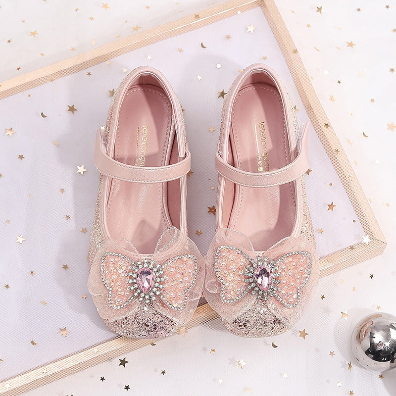 Mädchen Elegante Ballerinas mit Schleifenapplikation und Strass Drune