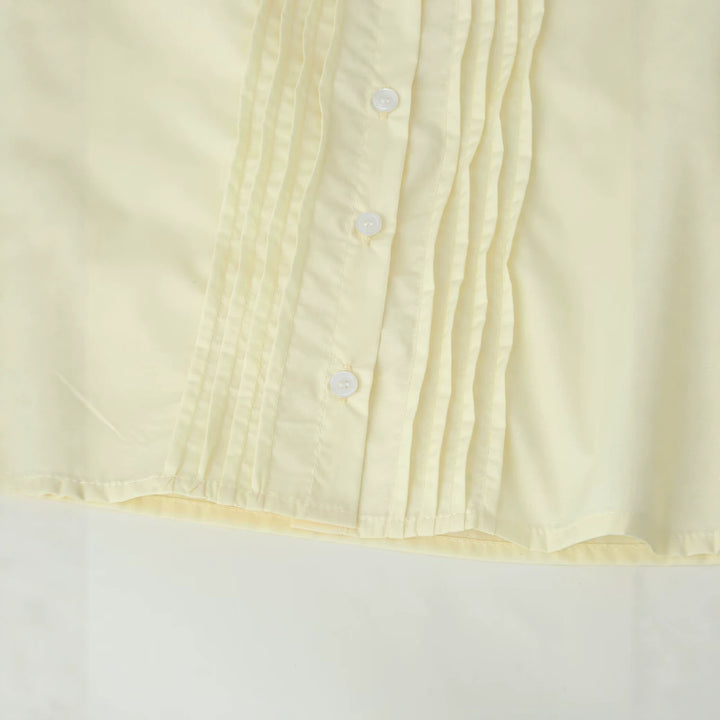 Damen Schlichte Chiffonbluse mit Rüschensaum, kurzen Ärmeln und Biesen-Front Drune