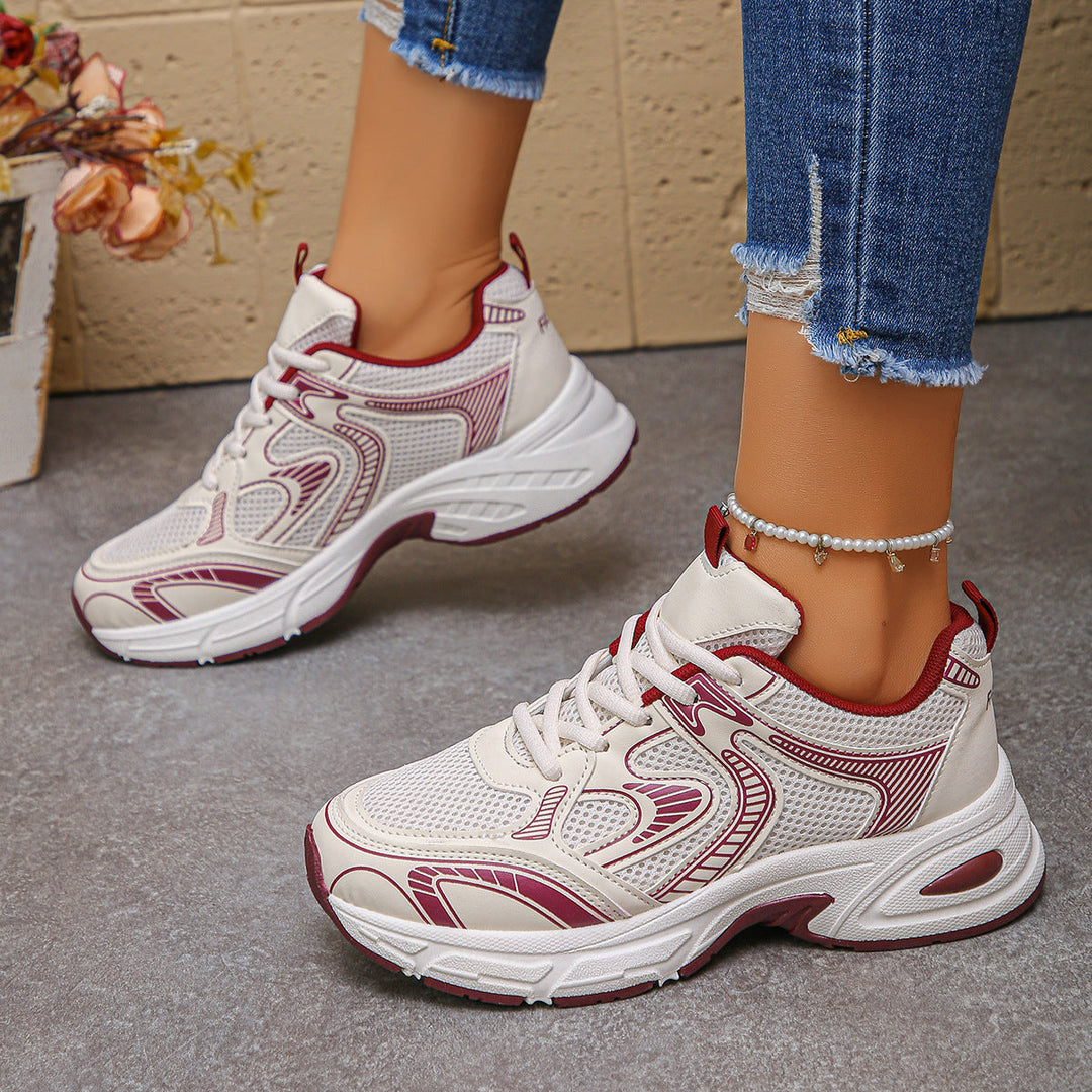 Damen Sportliche Sneakers mit atmungsaktivem Netzdesign und dämpfender Sohle Drune