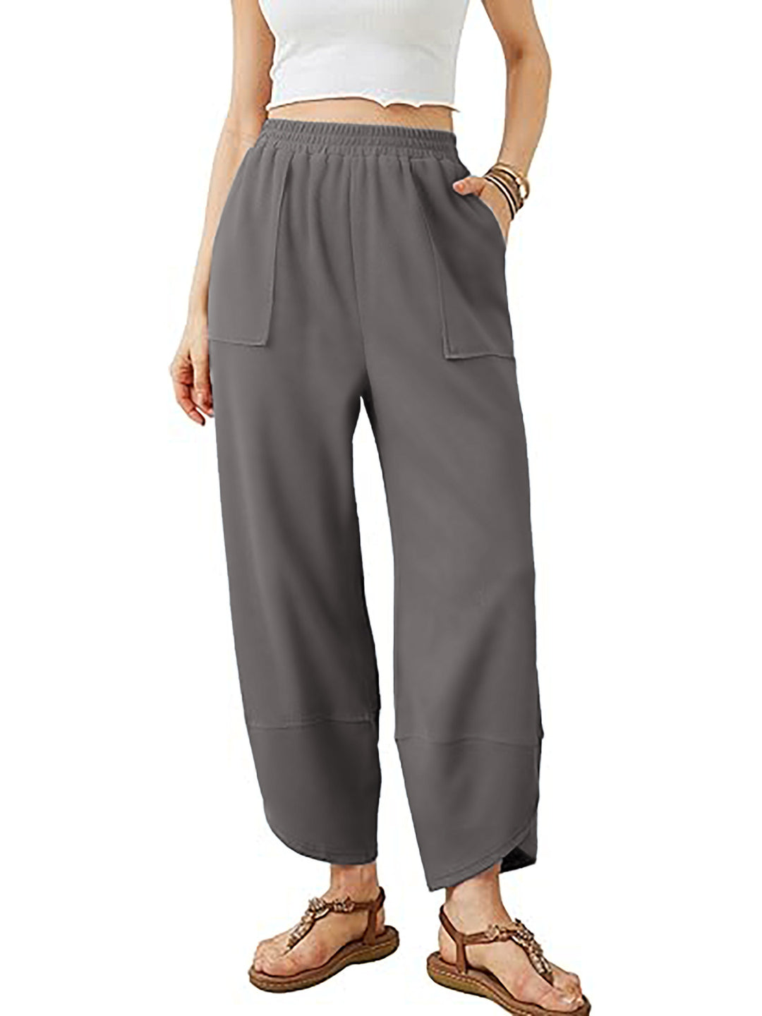 Damen Culotte-Hose mit elastischem Bund und aufgesetzten Taschen Drune