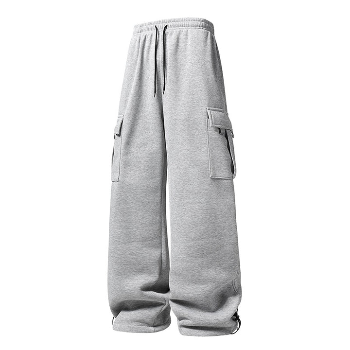 Herren Weite Cargo-Jogginghose mit Thermofleece, Tunnelzugbund & verstellbaren Beinabschlüssen Drune