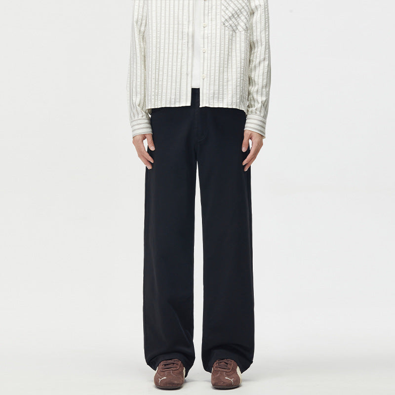 Herren Weitgeschnittene Chinohose aus Baumwoll-Twill mit tiefem Schritt Drune