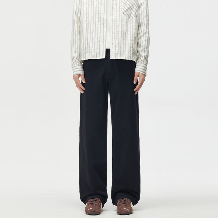 Herren Weitgeschnittene Chinohose aus Baumwoll-Twill mit tiefem Schritt Drune