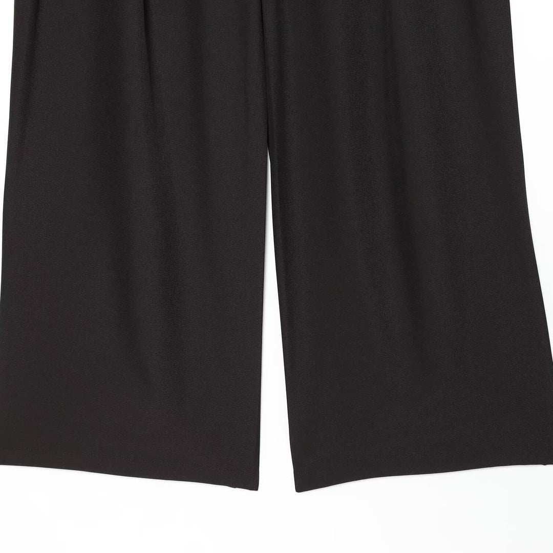 Damen Weite Palazzo‑Hose mit hoher Taille und drapiertem Frontpanel Drune