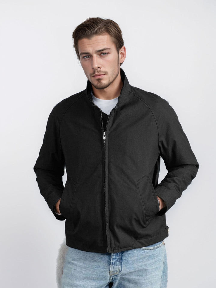 Herren lässige Übergangsjacke mit Stehkragen und praktischen Taschen Drune