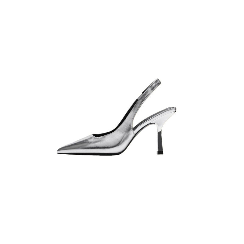 Damen Slingback High Heel Pumps mit elegantem metallic Finish Drune