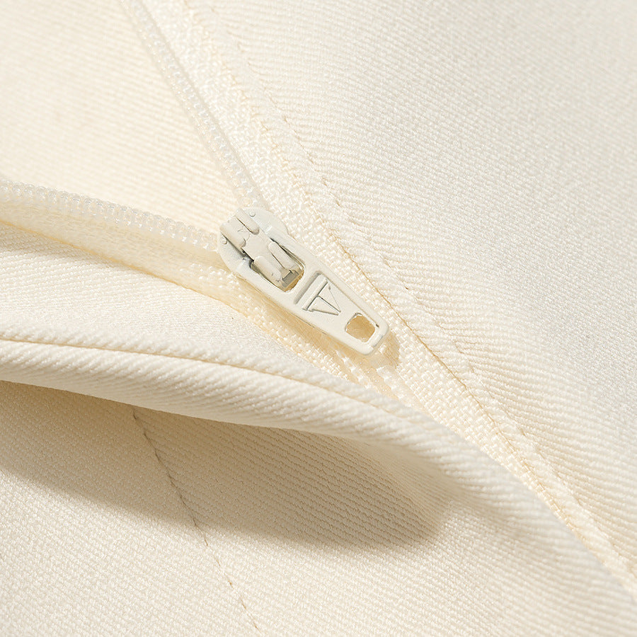 Damen Hochtaillierte weite Stoffhose mit Bundfalten, Bügelfalte und Eingrifftaschen Drune