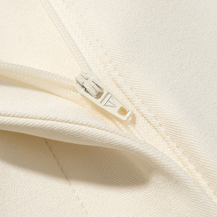 Damen Hochtaillierte weite Stoffhose mit Bundfalten, Bügelfalte und Eingrifftaschen Drune