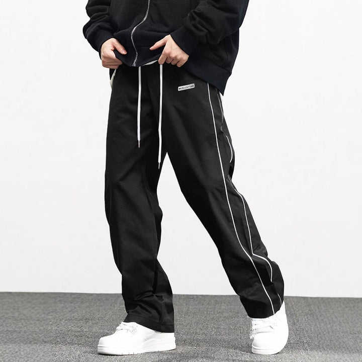 Herren Hochwertige Freizeithose mit verstellbarem Bund und seitlichen Streifen Drune