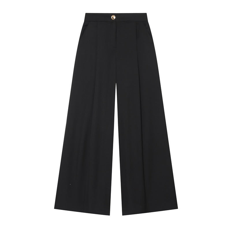 Damen Weitgeschnittene Palazzo-Hose mit hoher Taille und Bügelfalte Drune