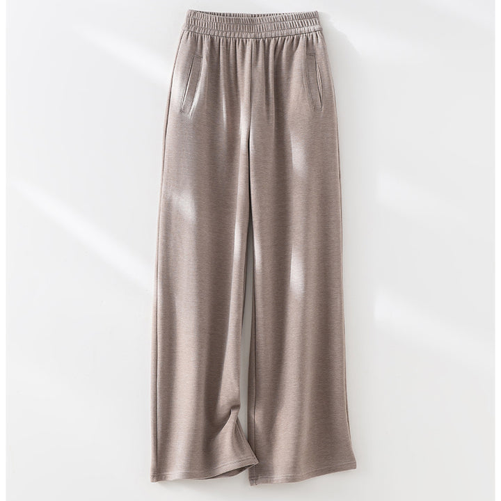 Damen weite Lounge-Hose mit elastischem Bund und Eingrifftaschen Drune