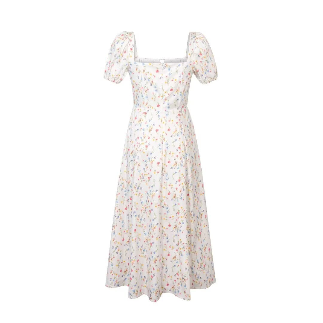 Damen Maxikleid mit floralem Muster und eleganter Taillenbetonung Drune