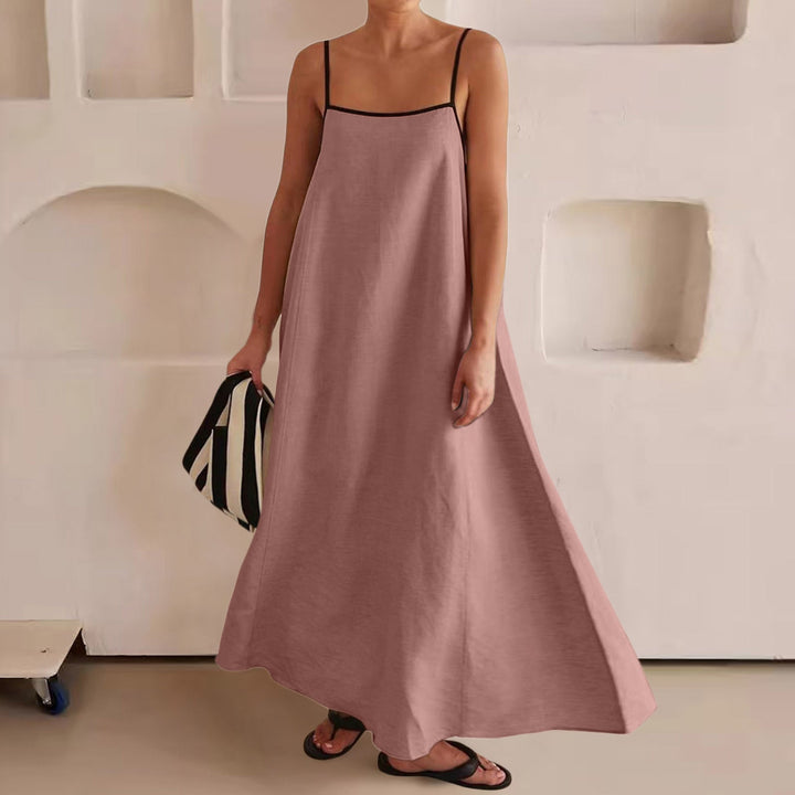 Damen Sommerliches Maxikleid mit schmalen Spaghettiträgern und fließendem Schnitt Drune