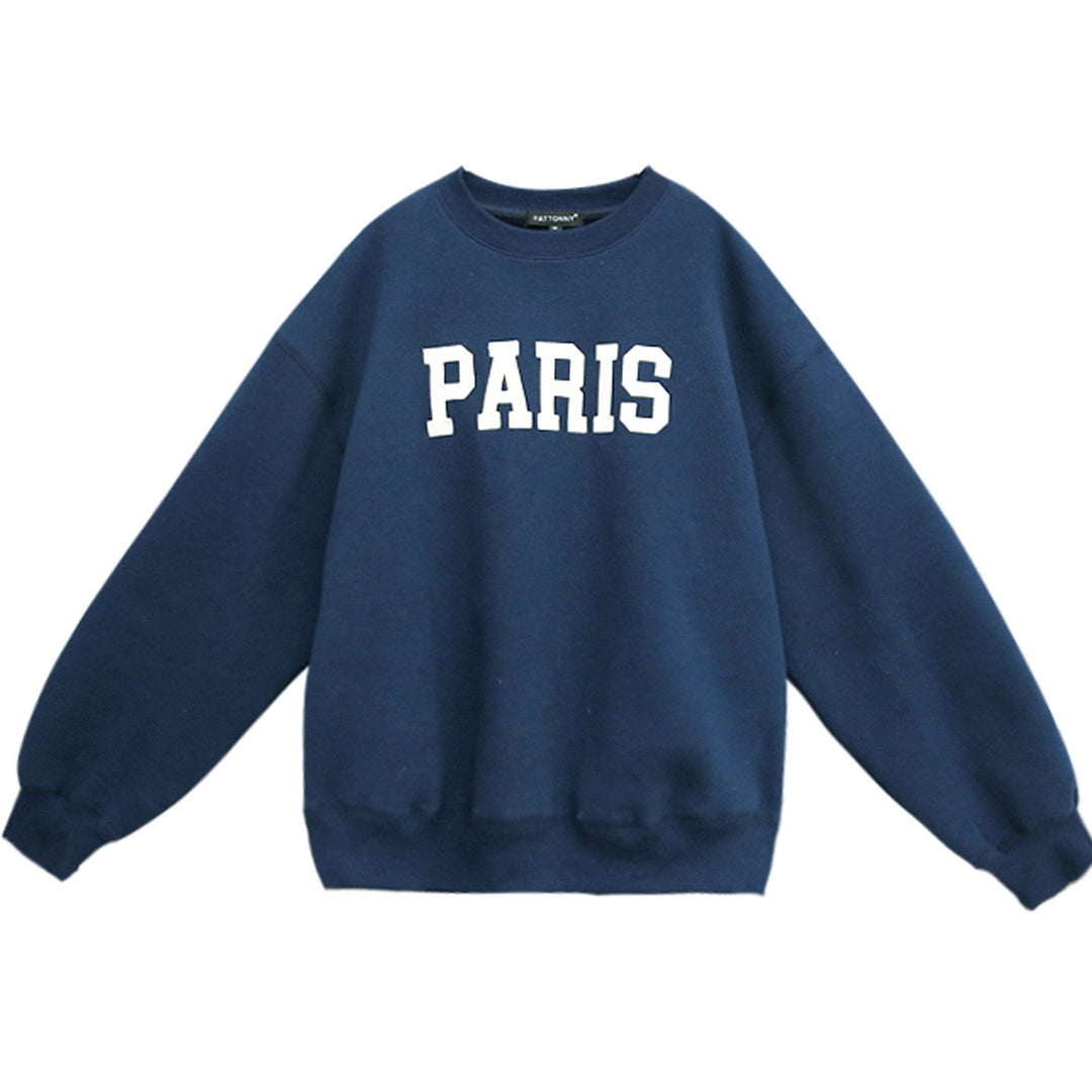 Damen lässiger Sweatshirt mit markantem Schriftzug Drune