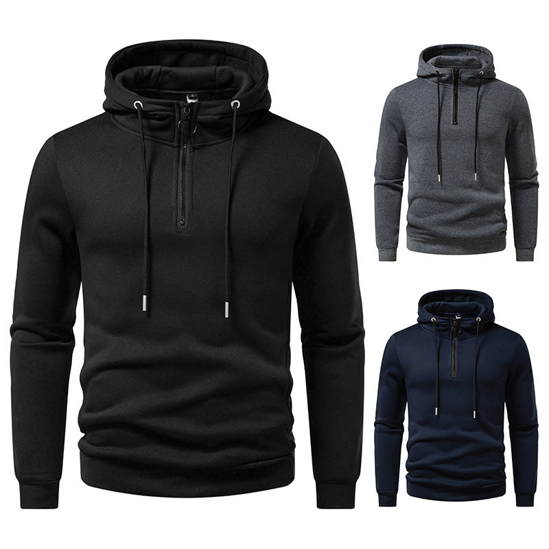 Herren Kapuzenpullover mit modernem Reißverschluss und atmungsaktivem Material Drune