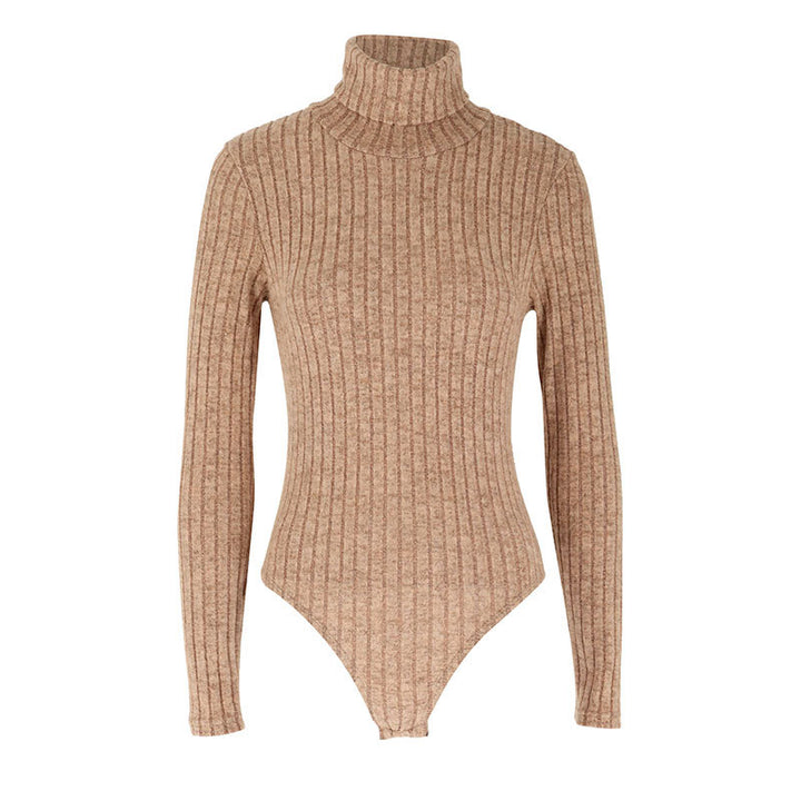 Damen Langarm-Bodysuit mit Rollkragen und feinem Rippmuster Drune