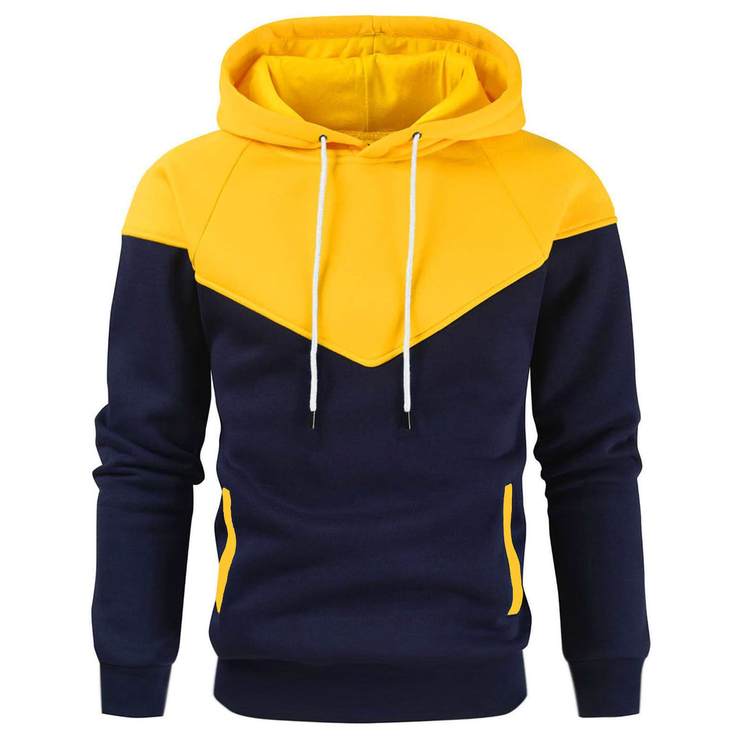 Herren modischer Kapuzenpullover mit geometrischem Farbspiel Drune