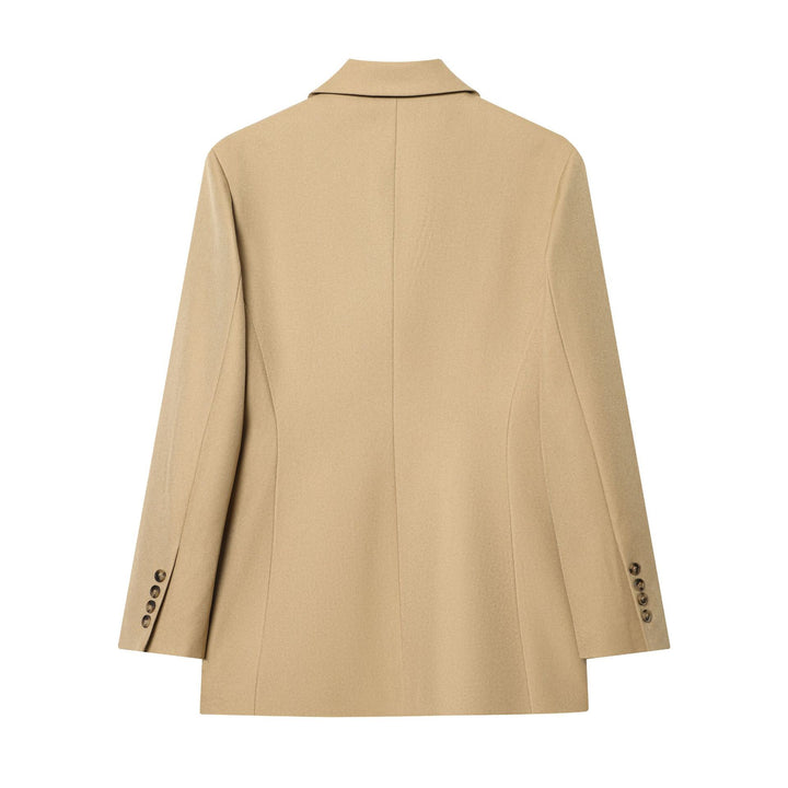 Damen nan doppelt geknöpfter Wollmix-Mantel mit Reverskragen, taillierter Schnitt und eleganter Midilänge Drune
