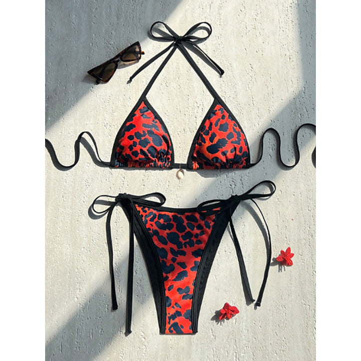 Damen Triangel-Bikini mit trendigem Animal-Print und verstellbaren Trägern Drune