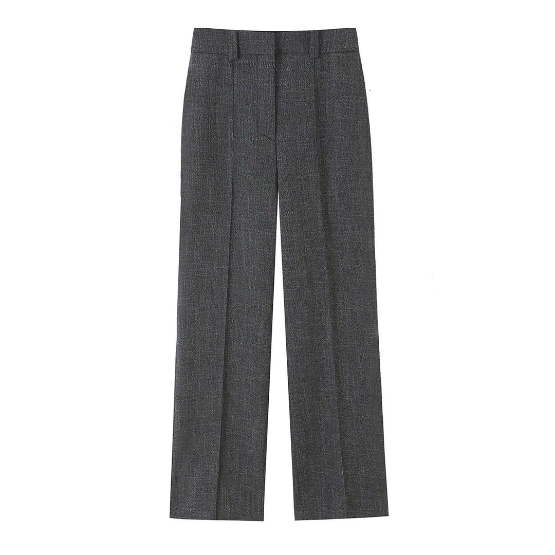 Damen Bundfaltenhose mit hoher Taille und geradem Bein Drune