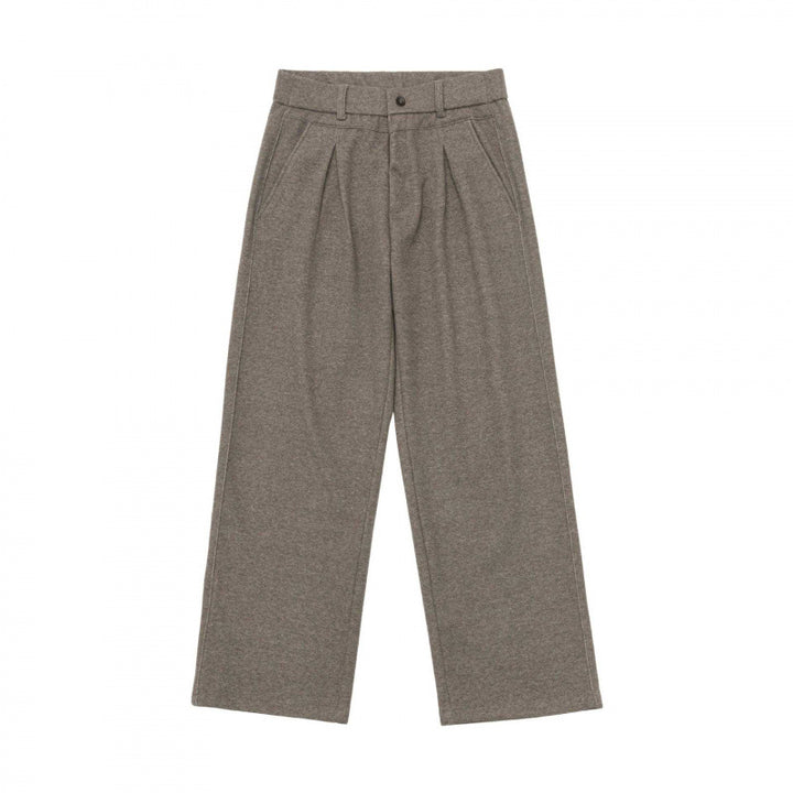 Damen Weite Bundfaltenhose mit hohem Bund und geradem Bein Drune