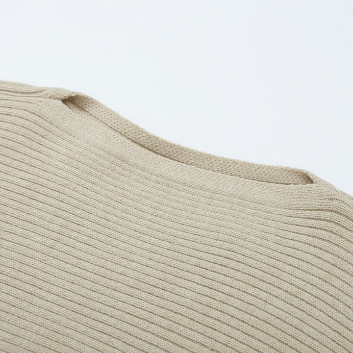 Damen Zweiteiliges Rippstrick-Set mit kurzem Pullover und Midirock Drune