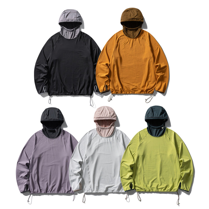 Unisex Technischer Kapuzenpullover mit verstellbarem Saum, isolierter Innenkapuze und Daumenöffnungen Drune