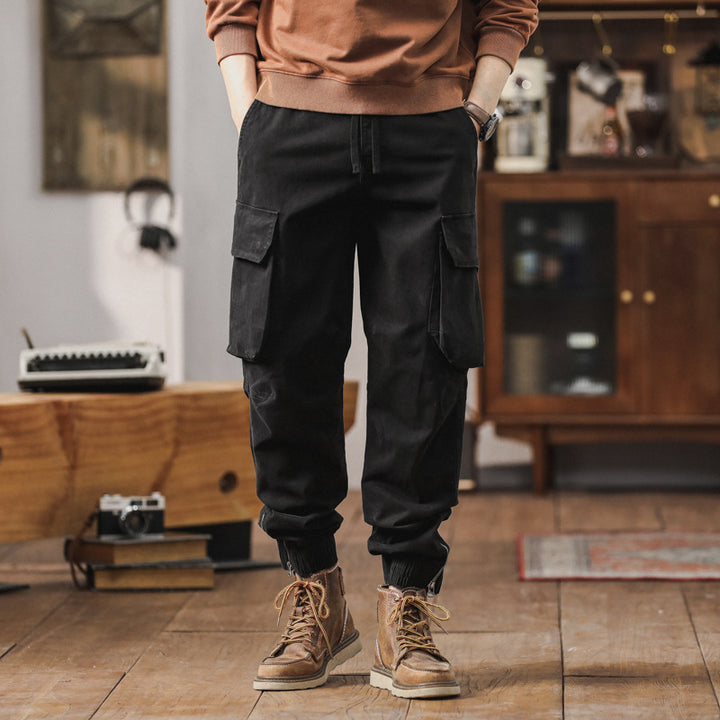 Herren Cargo-Jogginghose mit Mehrfach-Taschen, Tunnelzug und elastischen Bündchen Drune