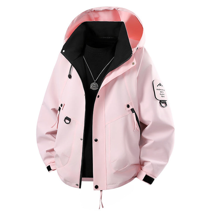 Herren wind- und wasserdichte Softshell-Outdoorjacke mit verstaubarer Kapuze, Utility-Taschen und verstellbaren Bündchen Drune