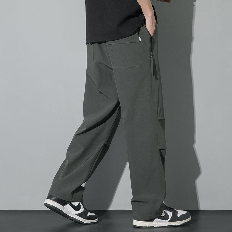 Herren Weite Utility-Cargo-Hose mit Tunnelzugbund, Knieabnähern & verstellbarem Saum Drune