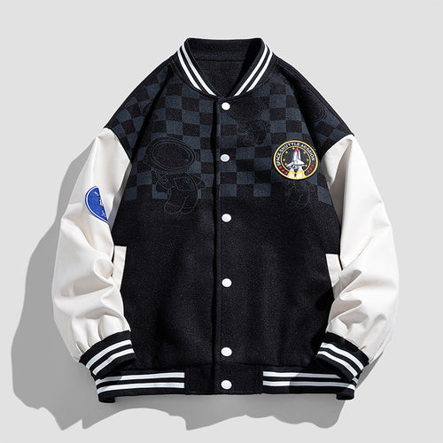 Herren Modische Collegejacke mit grafischen Applikationen Drune