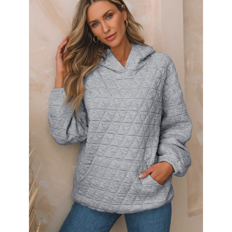 Damen gesteppter Kapuzenpullover mit praktischen Taschen Drune