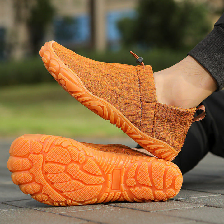 Unisex nan Hybrid-Slipper für Indoor und Outdoor mit elastischem Strickschaft, Zugstopper und profilierter Gummisohle Drune