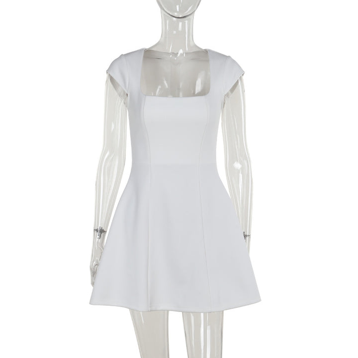 Damen Minikleid mit quadratischem Ausschnitt und ausgestelltem Rock Drune