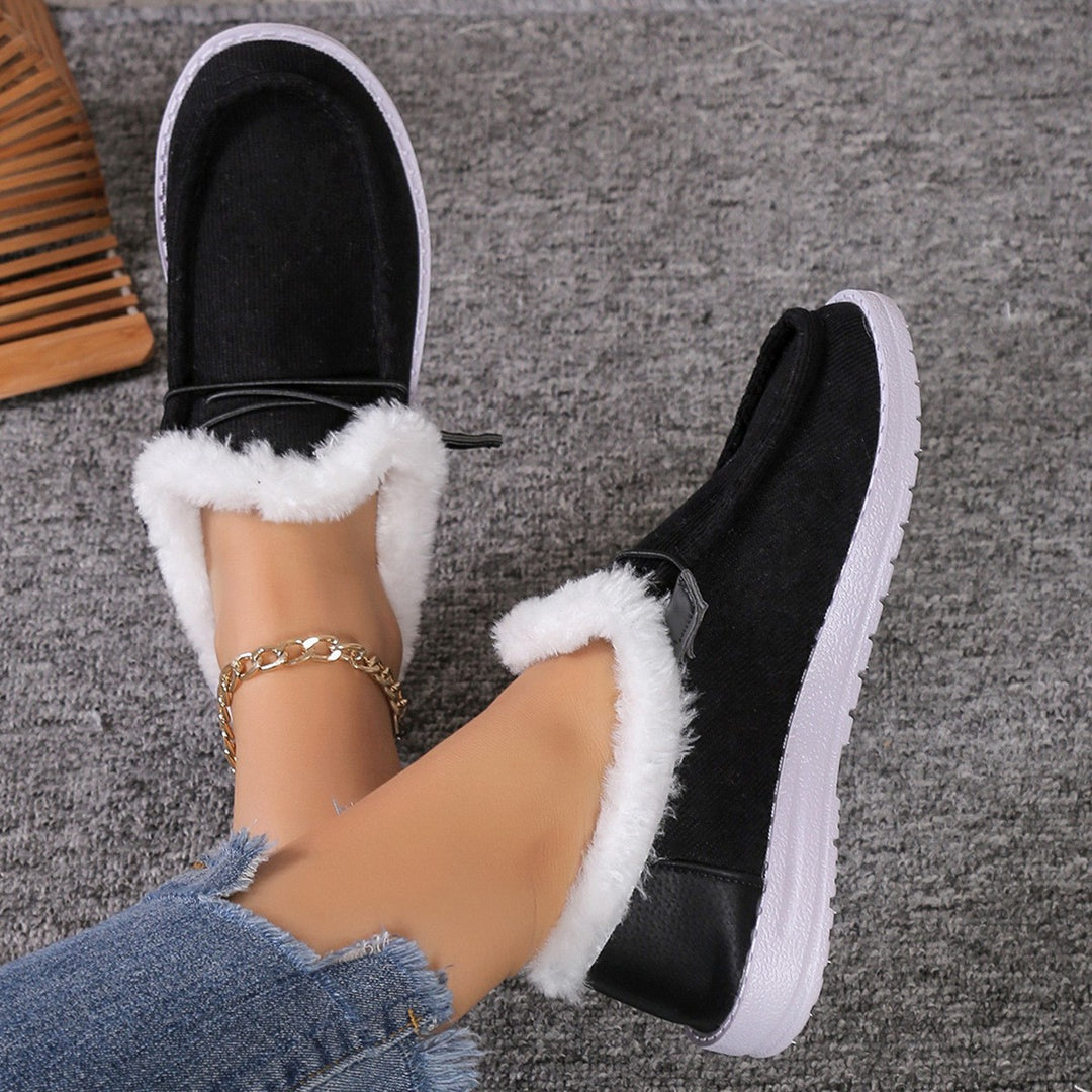 Damen Gefütterte Mokassin-Slipper mit Teddyfutter und profilierter Gummisohle Drune