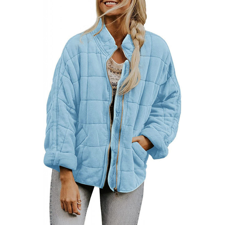 Damen Steppjacke im Oversized Schnitt mit Stehkragen und verdecktem Reißverschluss Drune