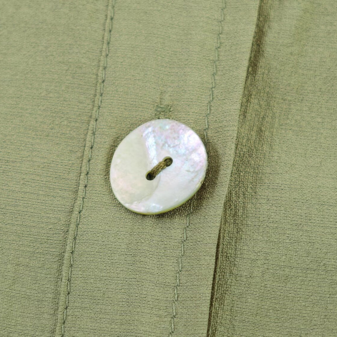 Damen Leichte Leinenoptik‑Bluse mit Knopfleiste und gerafften Fledermausärmeln Drune