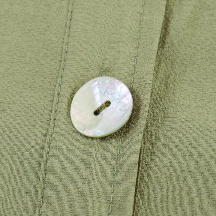 Damen Leichte Leinenoptik‑Bluse mit Knopfleiste und gerafften Fledermausärmeln Drune